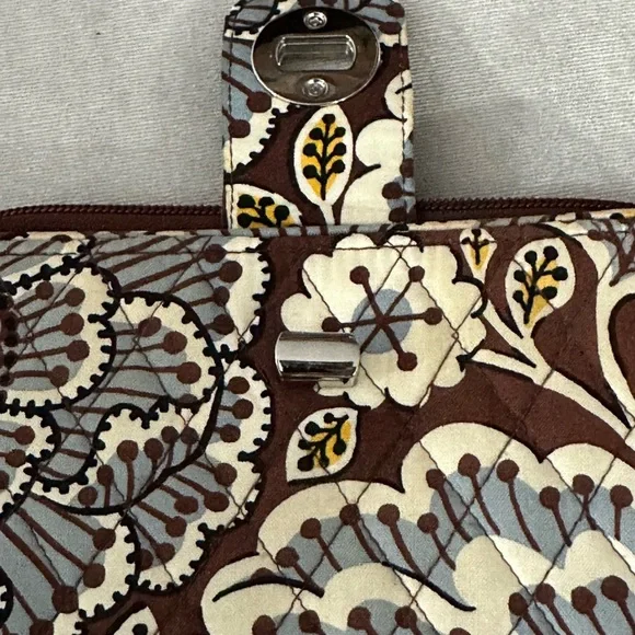 Vera Bradley Brown and Cream Paisley Wallet - Picture 3 of 10
